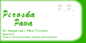 piroska pava business card